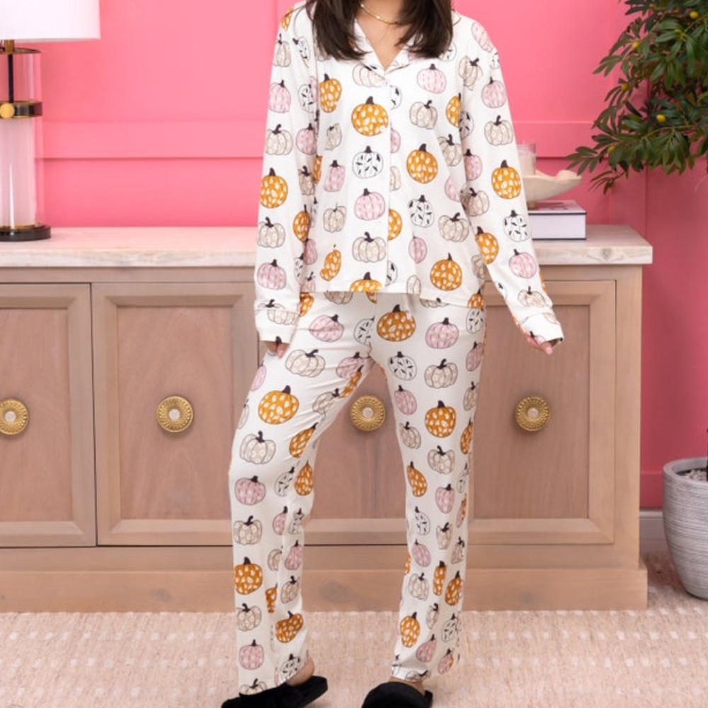 Pumpkin print pajamas